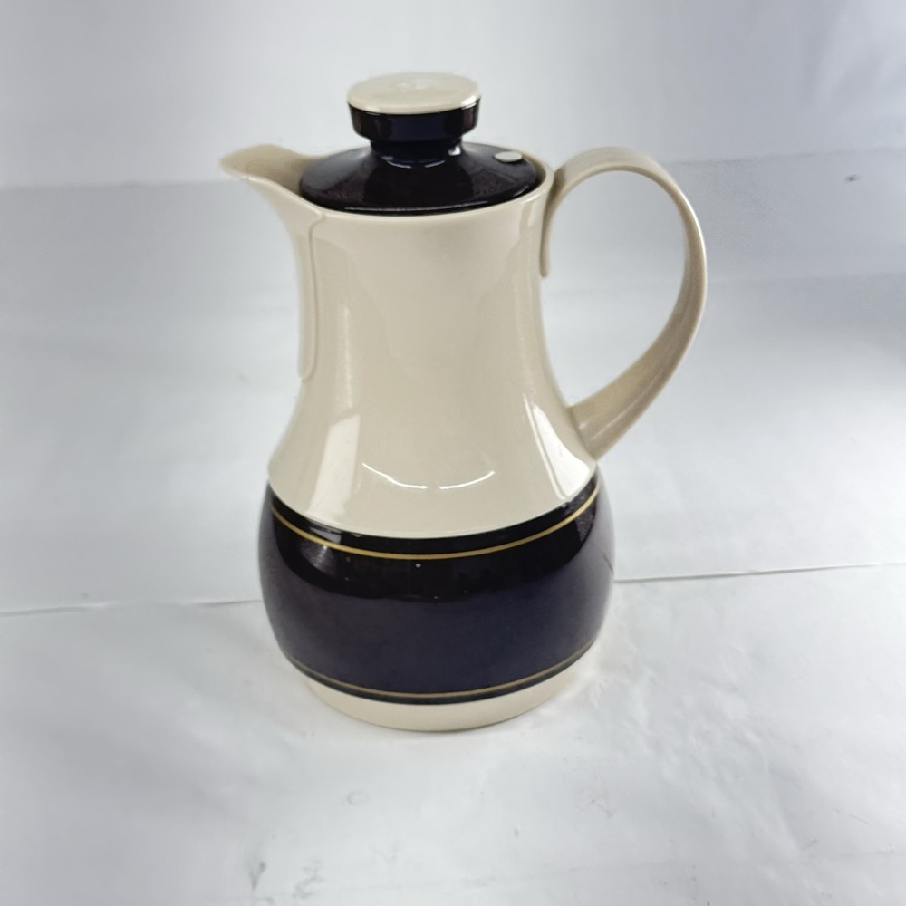 New VTG Thermos 570 Coffee Carafe Hot Beverage Butler West Germany Brown Cream